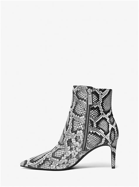 michael kors alina 2 boots|Alina Flex Snake Embossed Leather Ankle Boot .